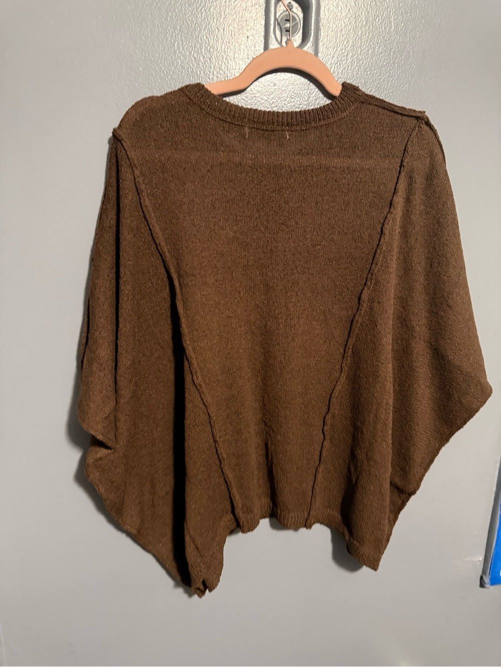 Brown Batwing Style Knit Short Sleeve Sweater Top FF07 - Picture 5 of 7